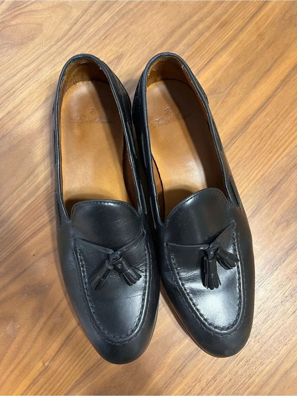 Men's Brooks Brothers Black Leather Tassel Loafers